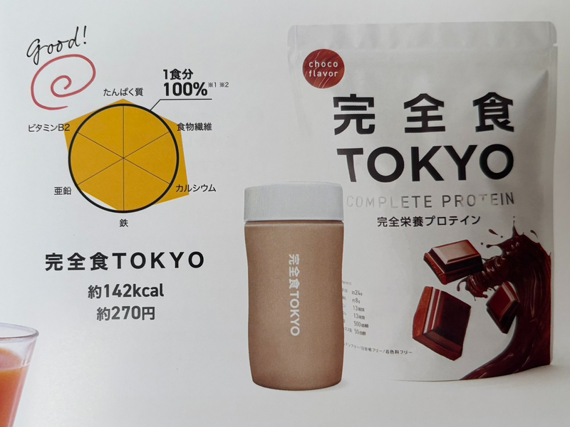 完全食TOKYOの栄養バランスとコスト比較資料